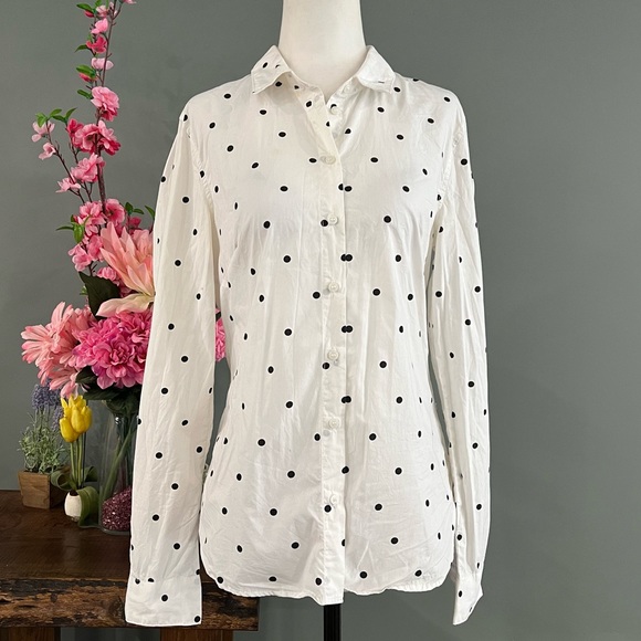 L.O.G.G 100% Cotton Polka Dot Button Up Long Sleeve - Picture 2 of 12